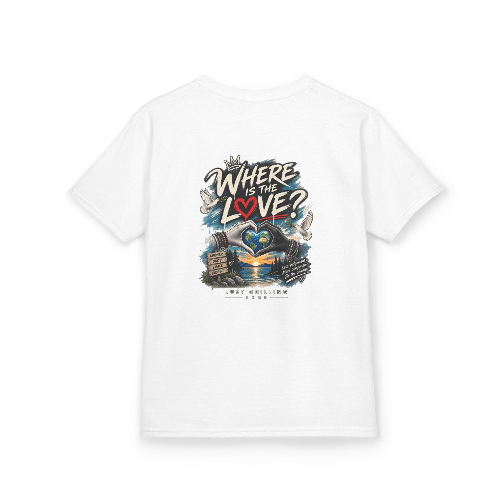 Where’s the Love? Kids Unisex Graphic Tee | Just Chilling Shop