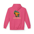 Wisconsin Scenic  Unisex Hoodie — State Silhouette Sunset Sweatshirt
