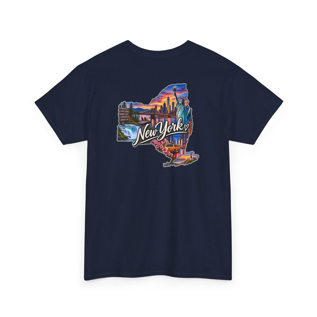 New York State Graphic Tee — Vintage Scenic Map Design