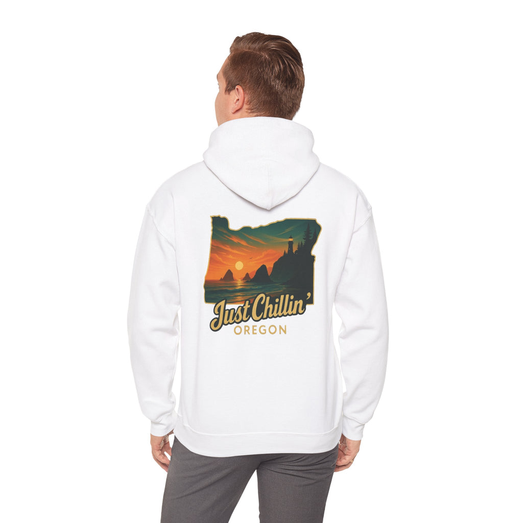 Oregon Sunset Hoodie — "Just Chillin'" Scenic Travel Pullover
