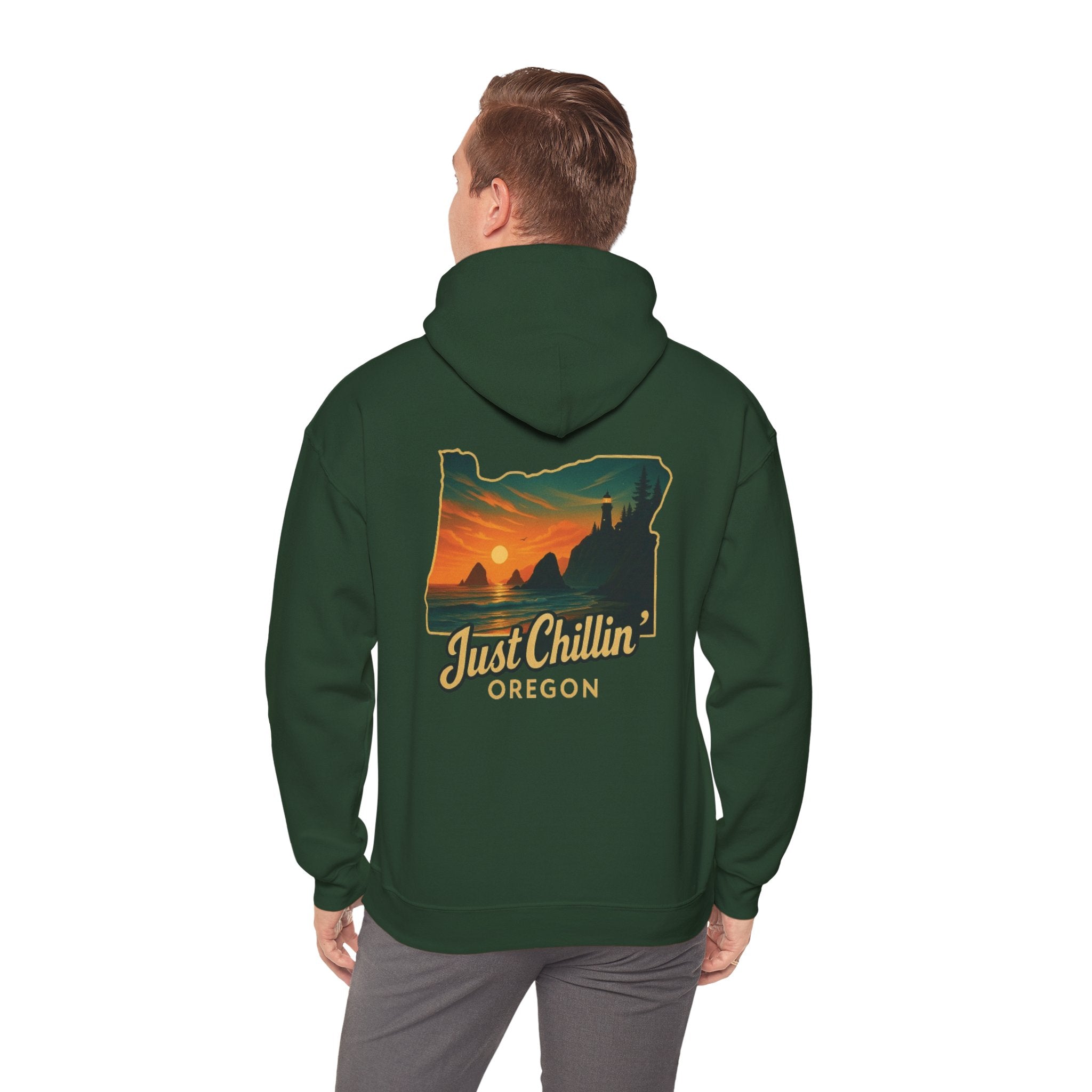 Oregon Sunset Hoodie — "Just Chillin'" Scenic Travel Pullover