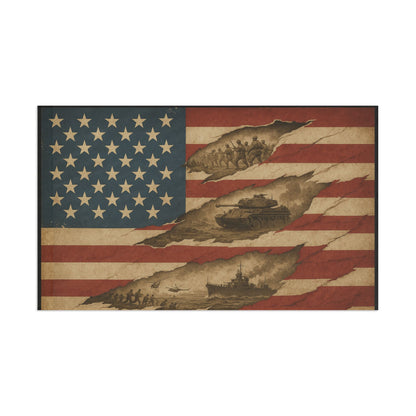 Torn American Flag - Hidden Battles Patriotic Wall Art