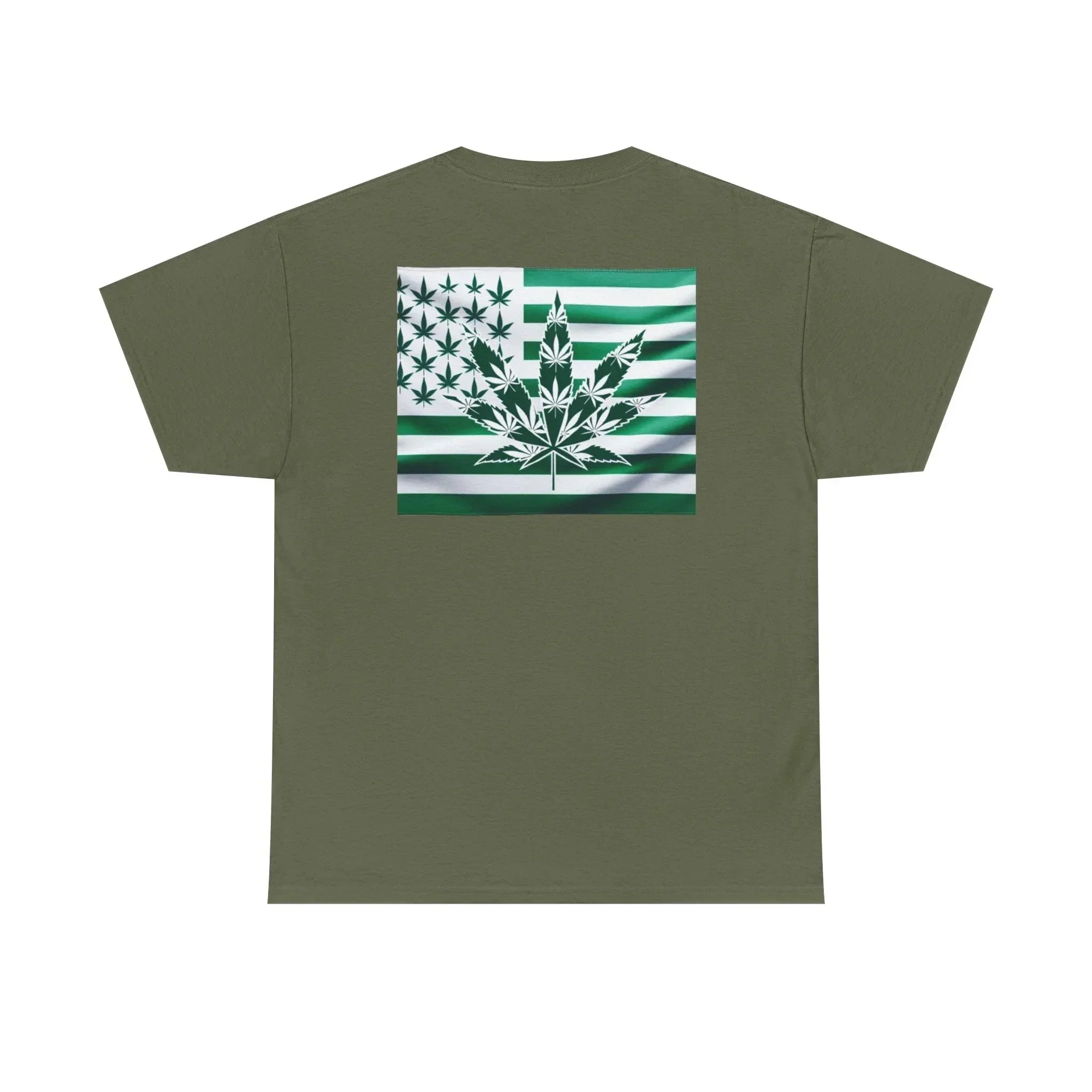 Unisex Heavy Cotton Tee cannabis all-star and flag tee - Just Chilling Inc.