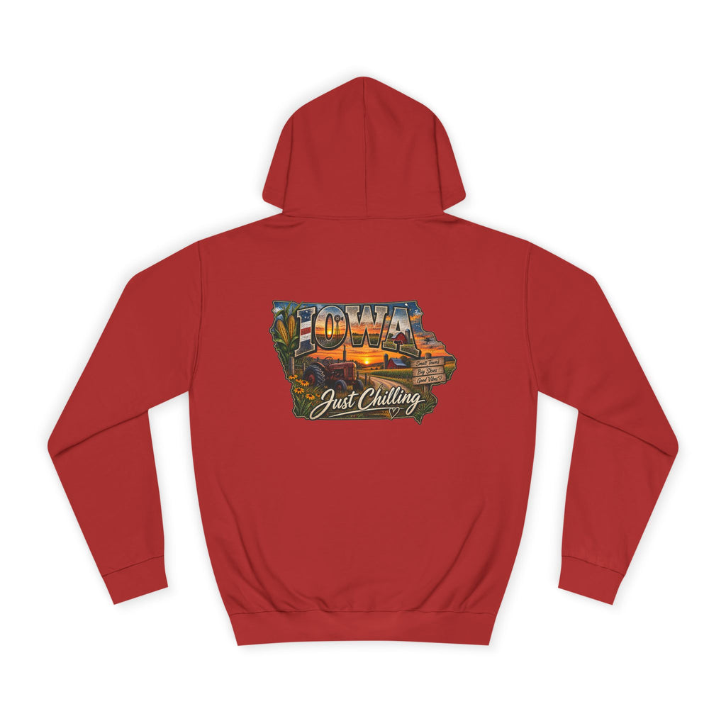 Iowa State Hoodie — 'Iowa Just Chilling' Retro Landscape College Sweatshirt