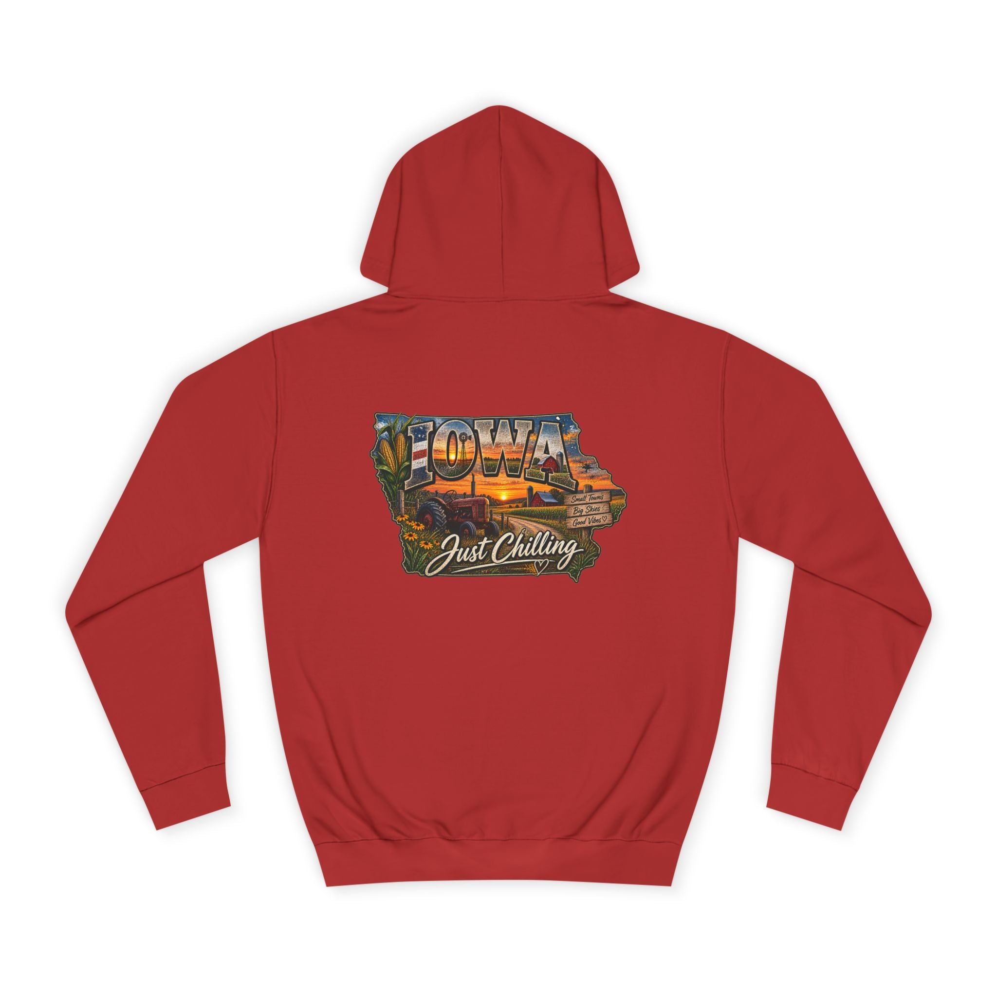 Iowa State Hoodie — 'Iowa Just Chilling' Retro Landscape College Sweatshirt