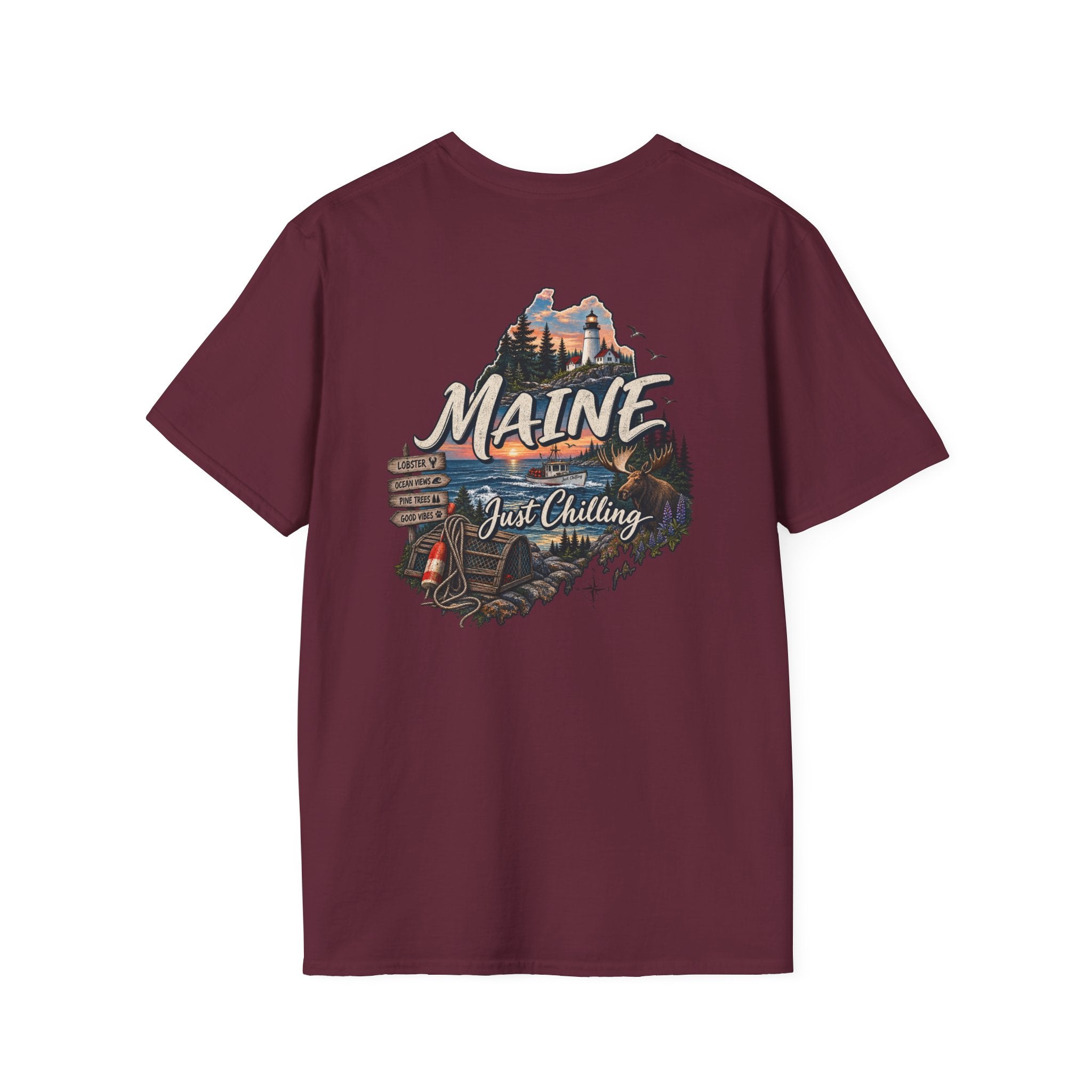 Just Chilling Scenic Tee – Coastal Escape- Maine Edition