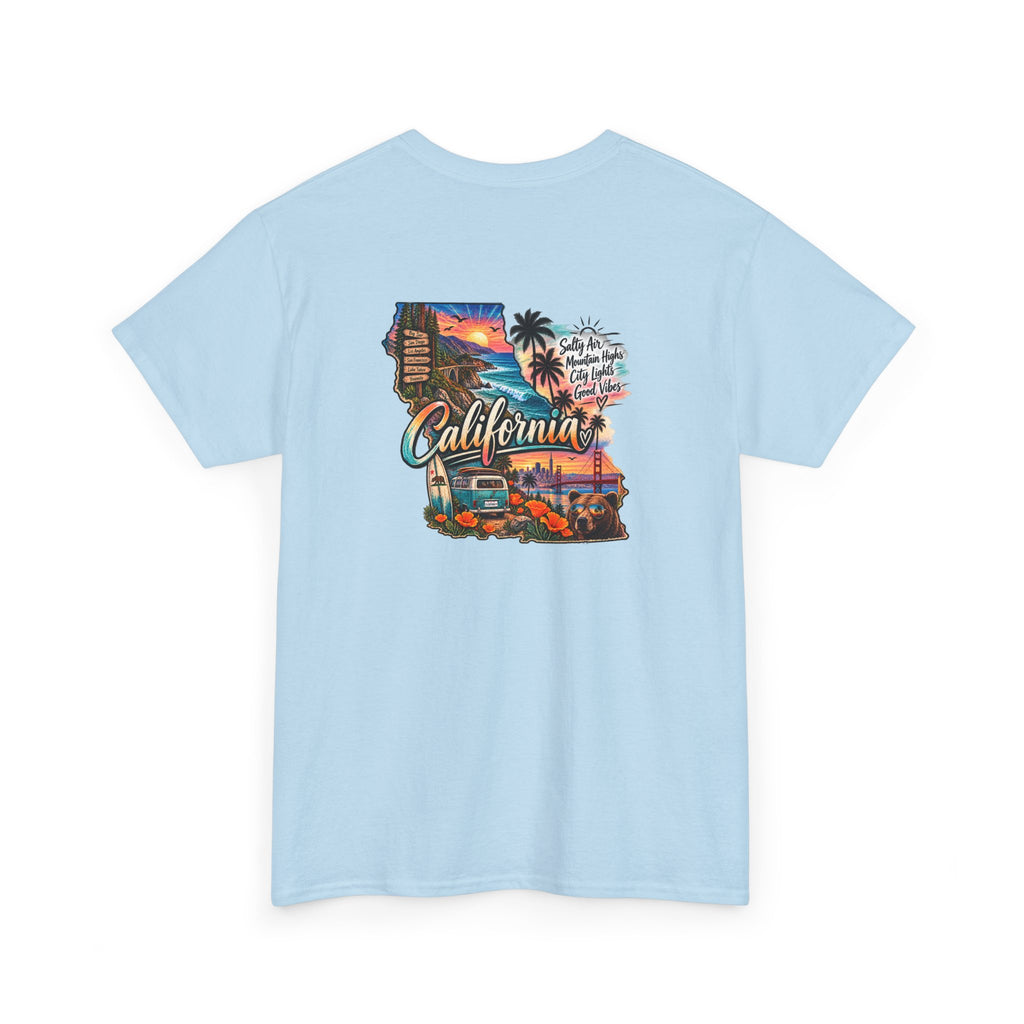 California Retro Coastal Tee — Vintage Sunset Palm Beach Graphic T-Shirt