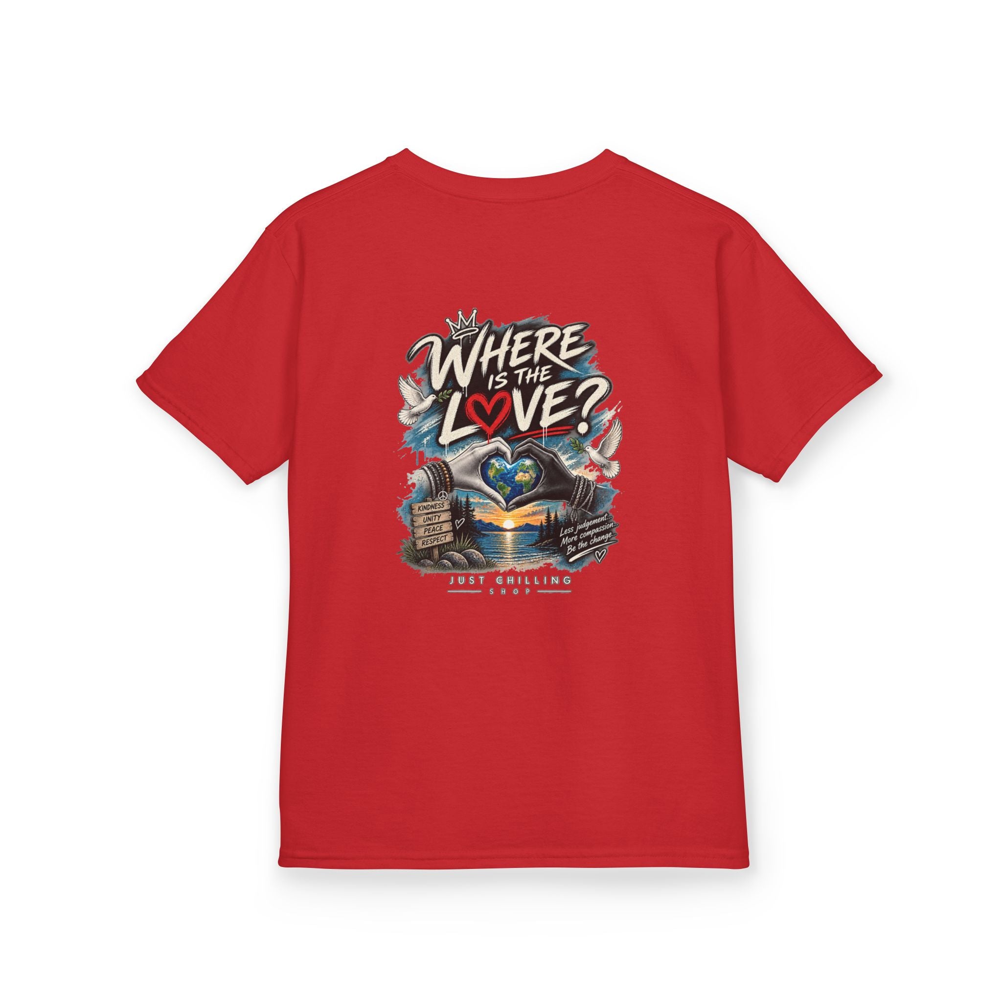 Where’s the Love? Kids Unisex Graphic Tee | Just Chilling Shop