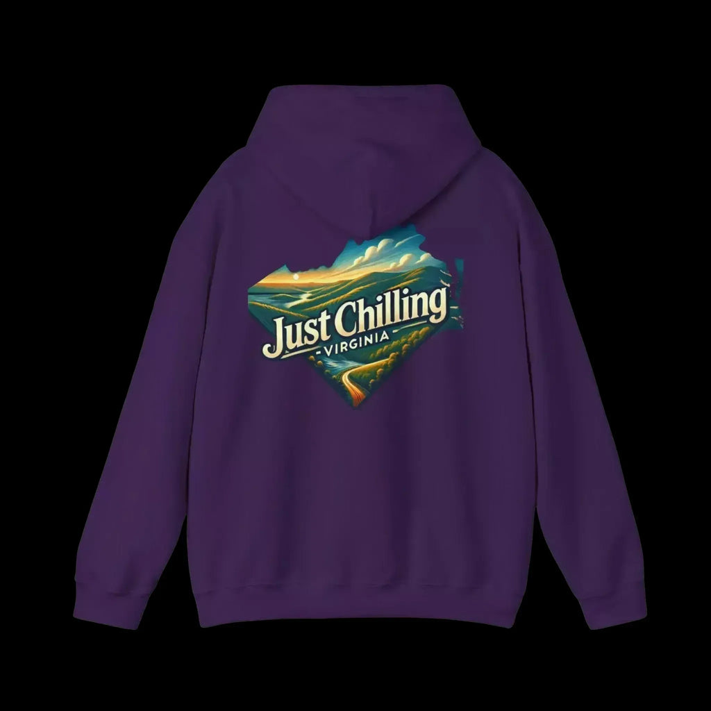 Virginia Scenic Hoodie - Retro Mountain Pullover With Cozy Pouch Pocket - Just Chilling Inc.