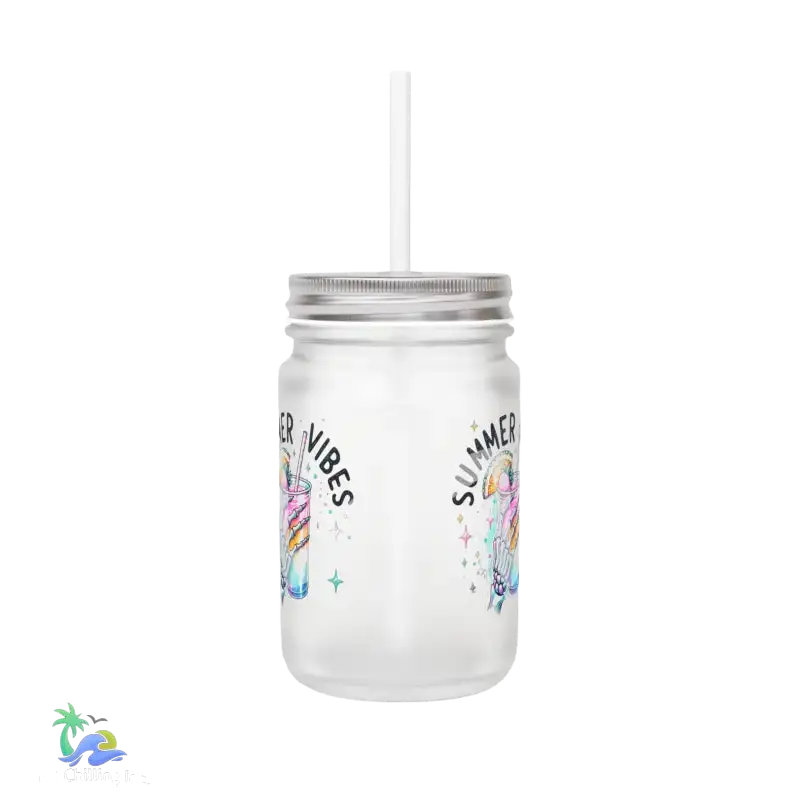 Sipper Glass 16oz summer vibes - 12oz / Transparent / Frosted - Mug