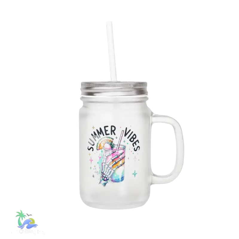 Sipper Glass 16oz summer vibes - 12oz / Transparent / Frosted - Mug