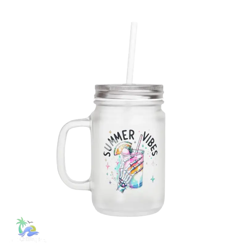 Sipper Glass 16oz summer vibes - 12oz / Transparent / Frosted - Mug