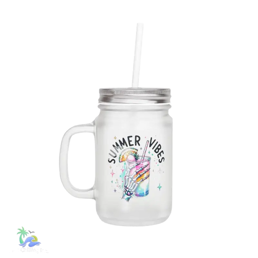 Sipper Glass 16oz summer vibes - 12oz / Transparent / Frosted - Mug