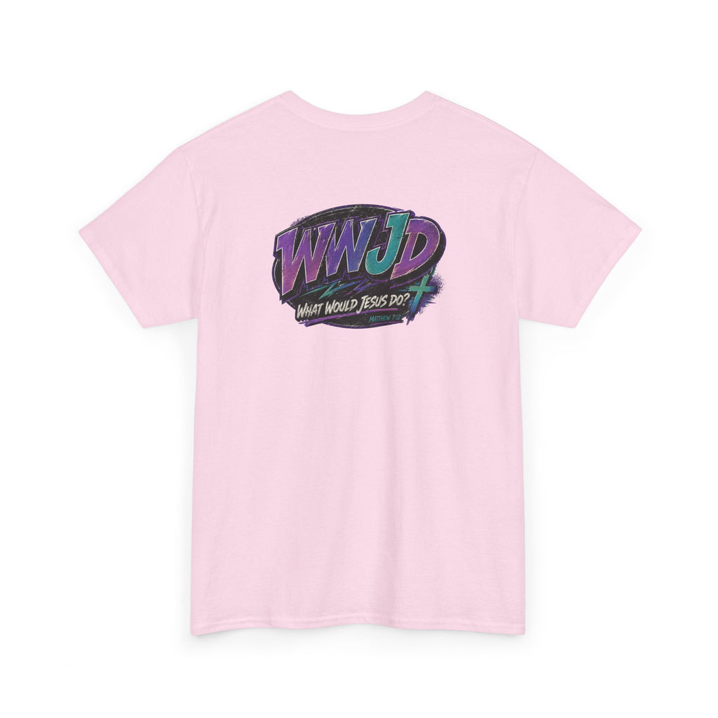 WWJD Retro Graphic Tee — "What Would Jesus Do?" 90s Style Christian T-Shirt