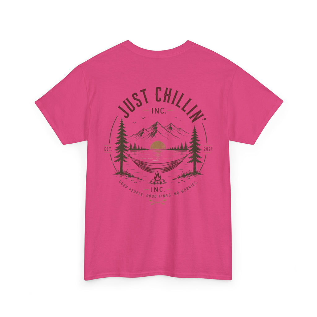 Just Chillin' Inc. Campfire Gathering T-Shirt | Outdoor Tee