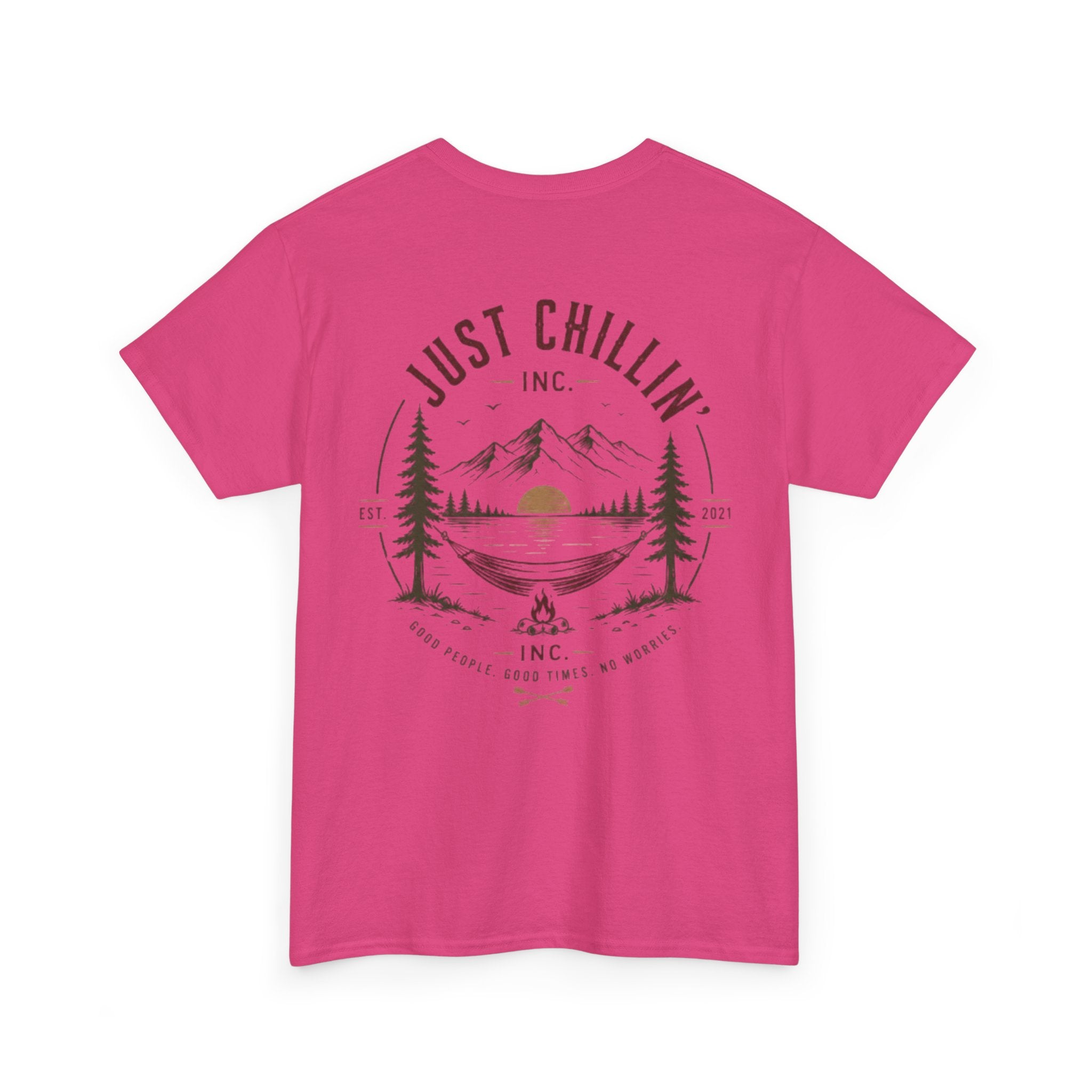 Just Chillin' Inc. Campfire Gathering T-Shirt | Outdoor Tee