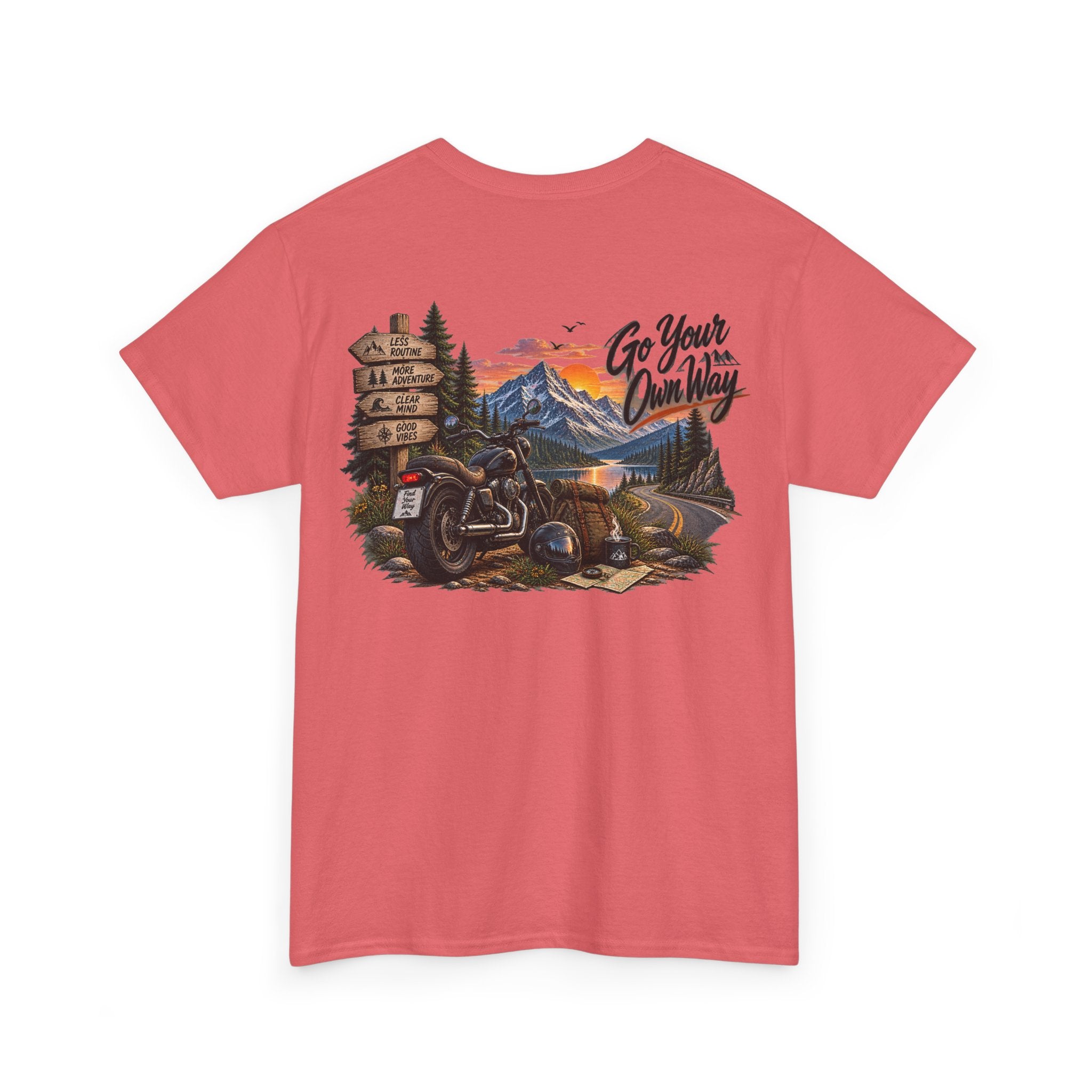 Adventure Motorcycle Tee — "Go Your Own Way" Scenic Biker T-Shirt