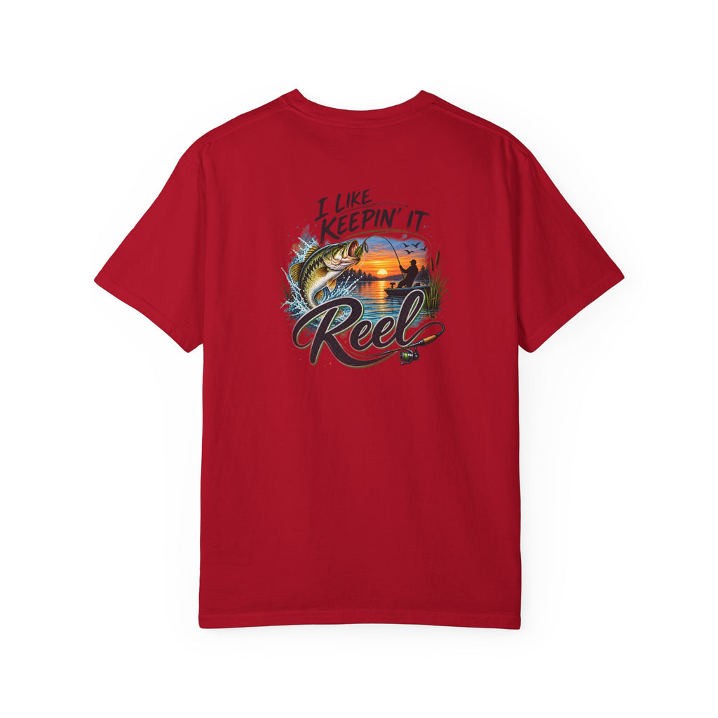 Fishing T-Shirt — "I Like Keepin' It Reel" Sunset Reel Graphic Tee