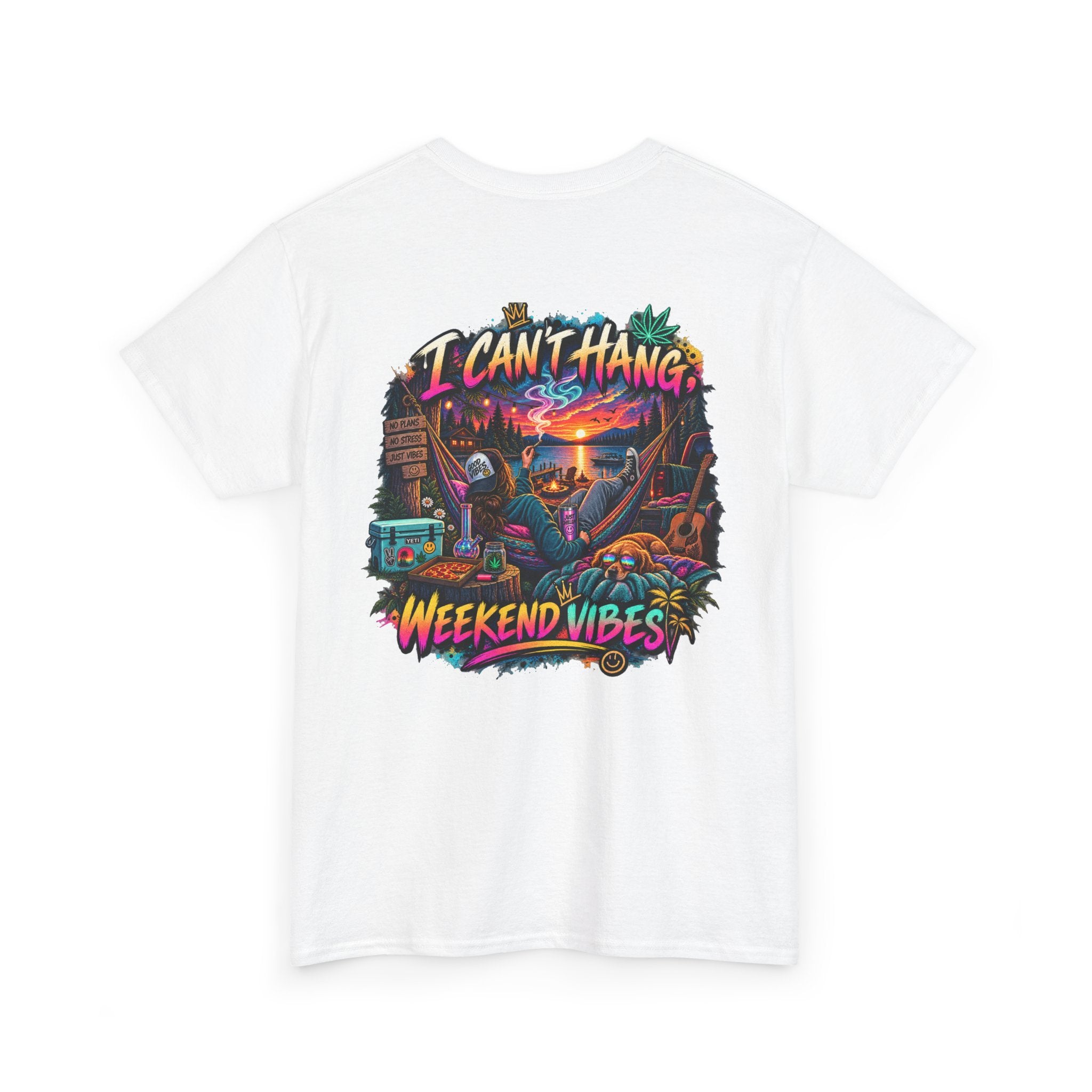 Beach Sunset Tee — "I Can't Hang" Weekend Vibes Graphic T-Shirt