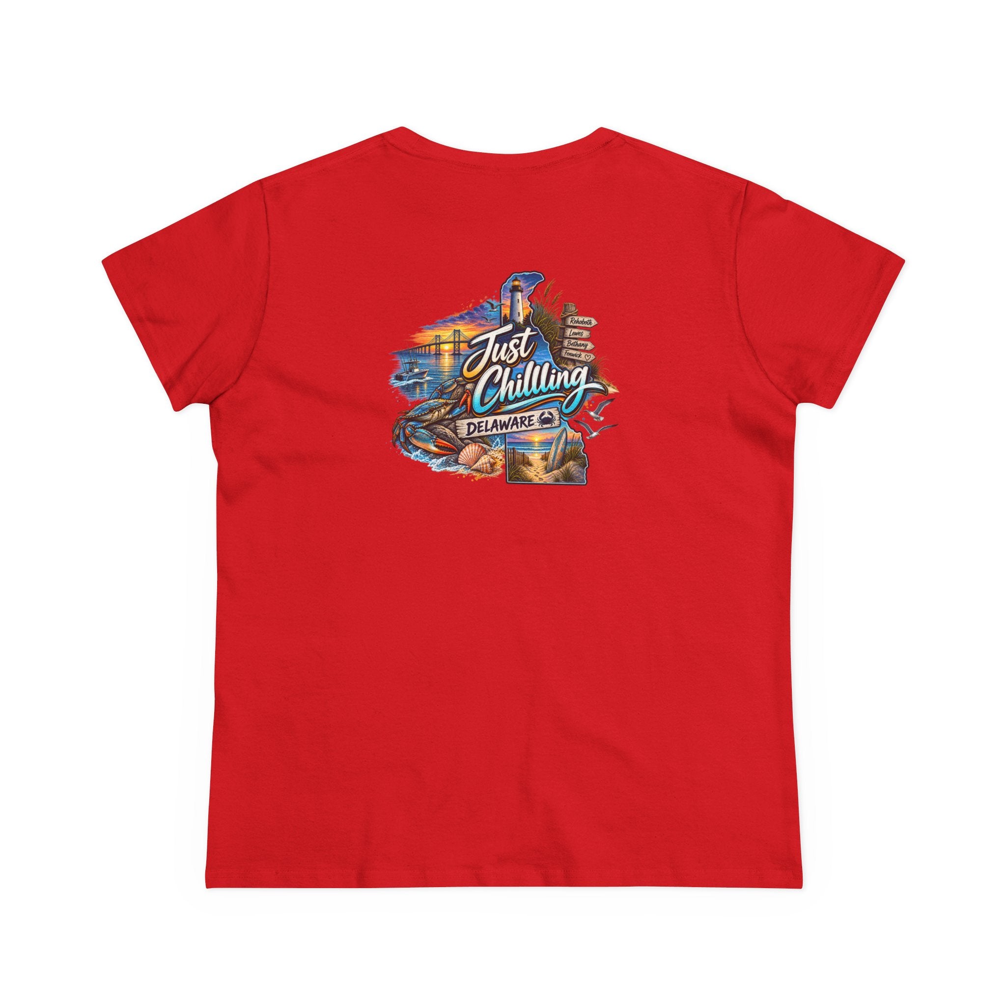 Delaware Just Chilling Tee, Summer Vibes Shirt, Beach Lover Gift, Casual Comfort Top, Vacation Outfit Essential, Fun Graphic T-Shirt