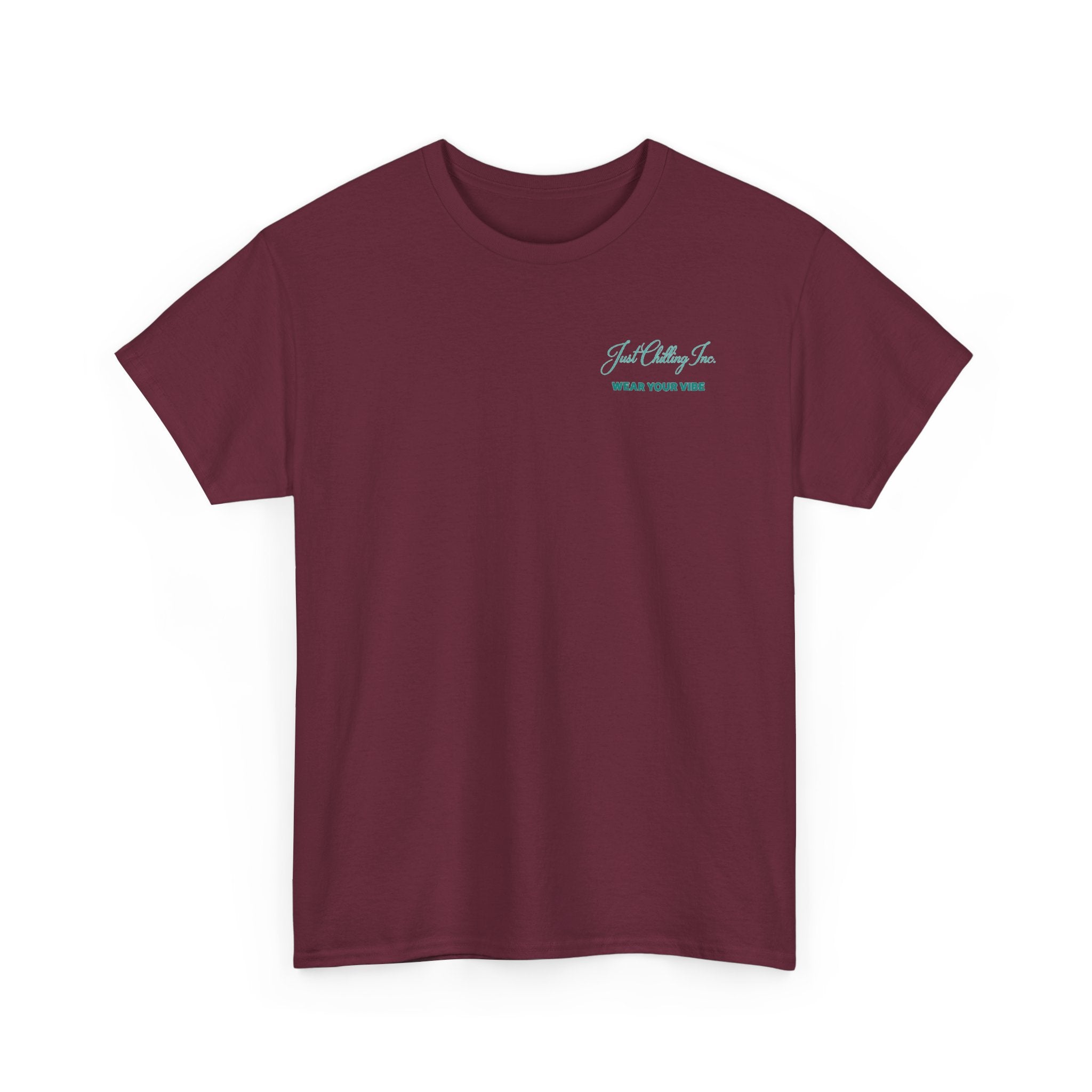 Just Chillin Sunset Palm Tee – Vintage Coastal Graphic T-Shirt