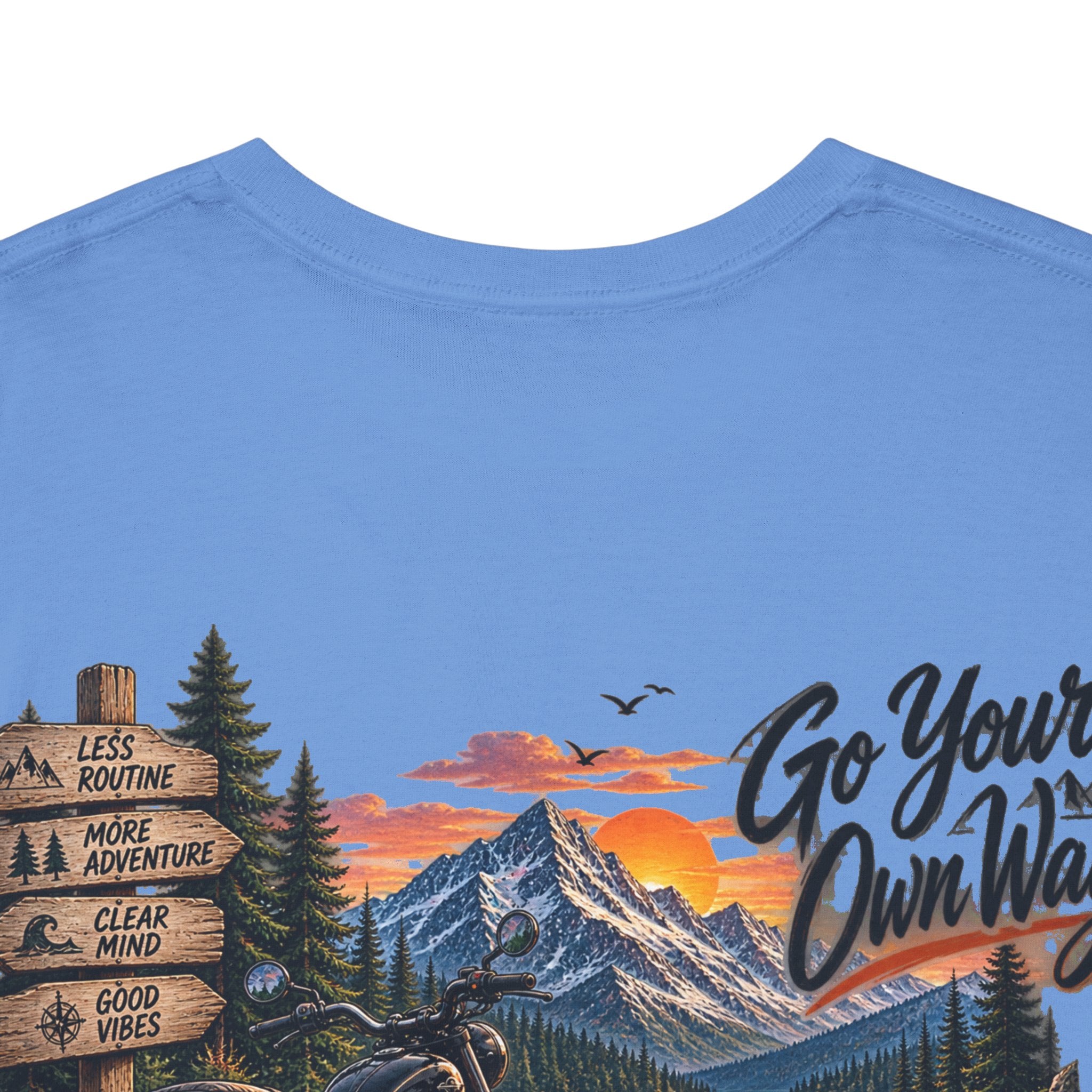 Adventure Motorcycle Tee — "Go Your Own Way" Scenic Biker T-Shirt