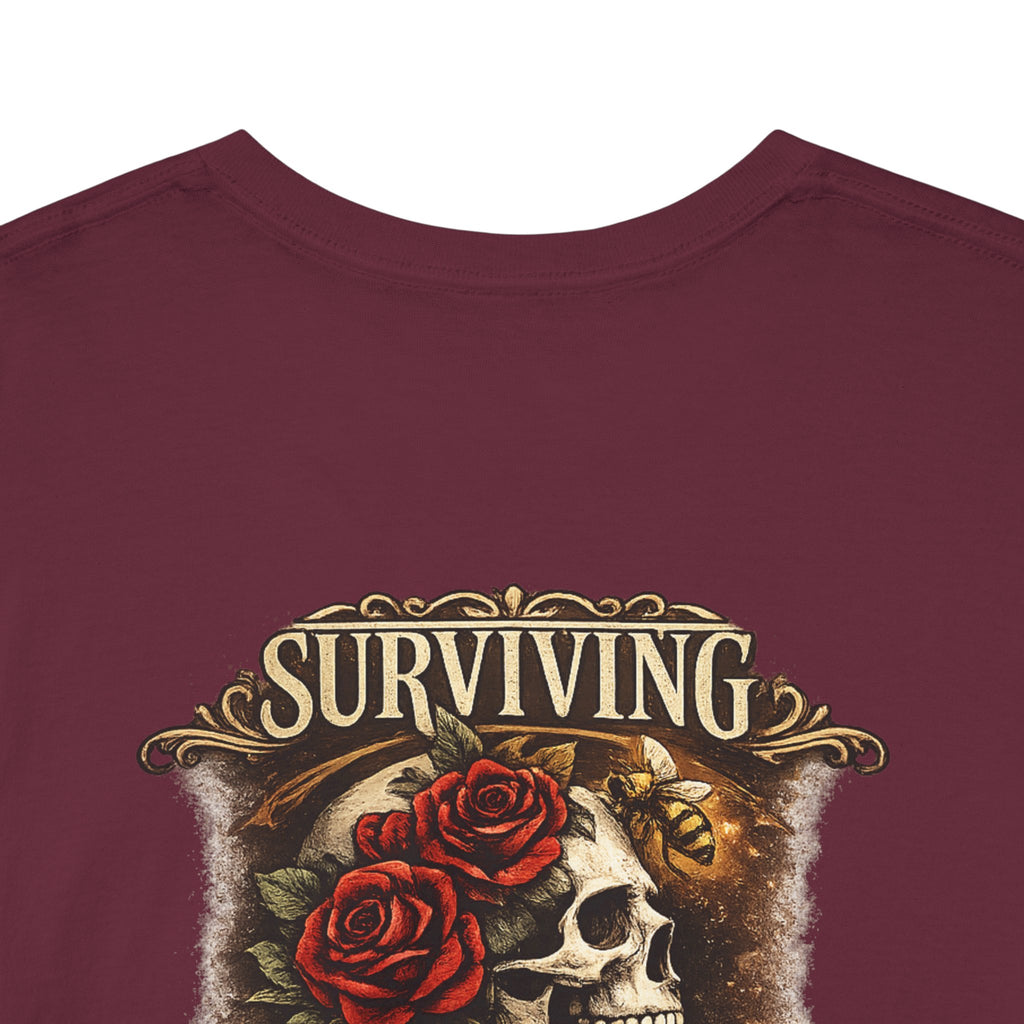 Just Chilling Out, Surviving Out of Spite Tee — Women's Relaxed Vibe Graphic T-Shirt