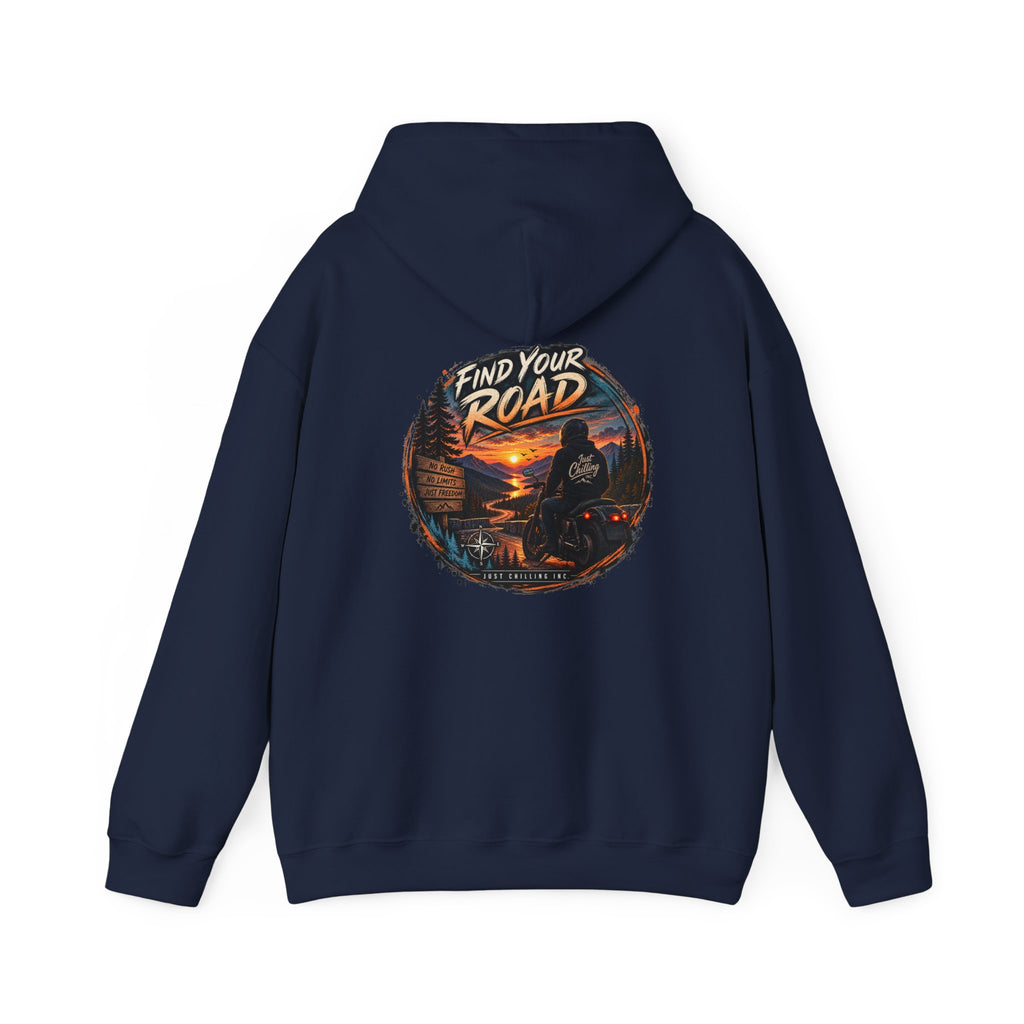 Hoodie — 'Find Your Road' Sunset Motorcycle Adventure Hooded Sweatshirt