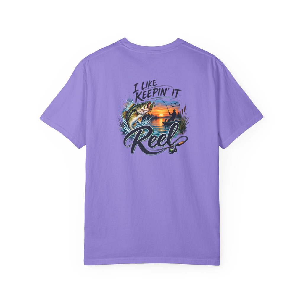 Fishing T-Shirt — "I Like Keepin' It Reel" Sunset Reel Graphic Tee