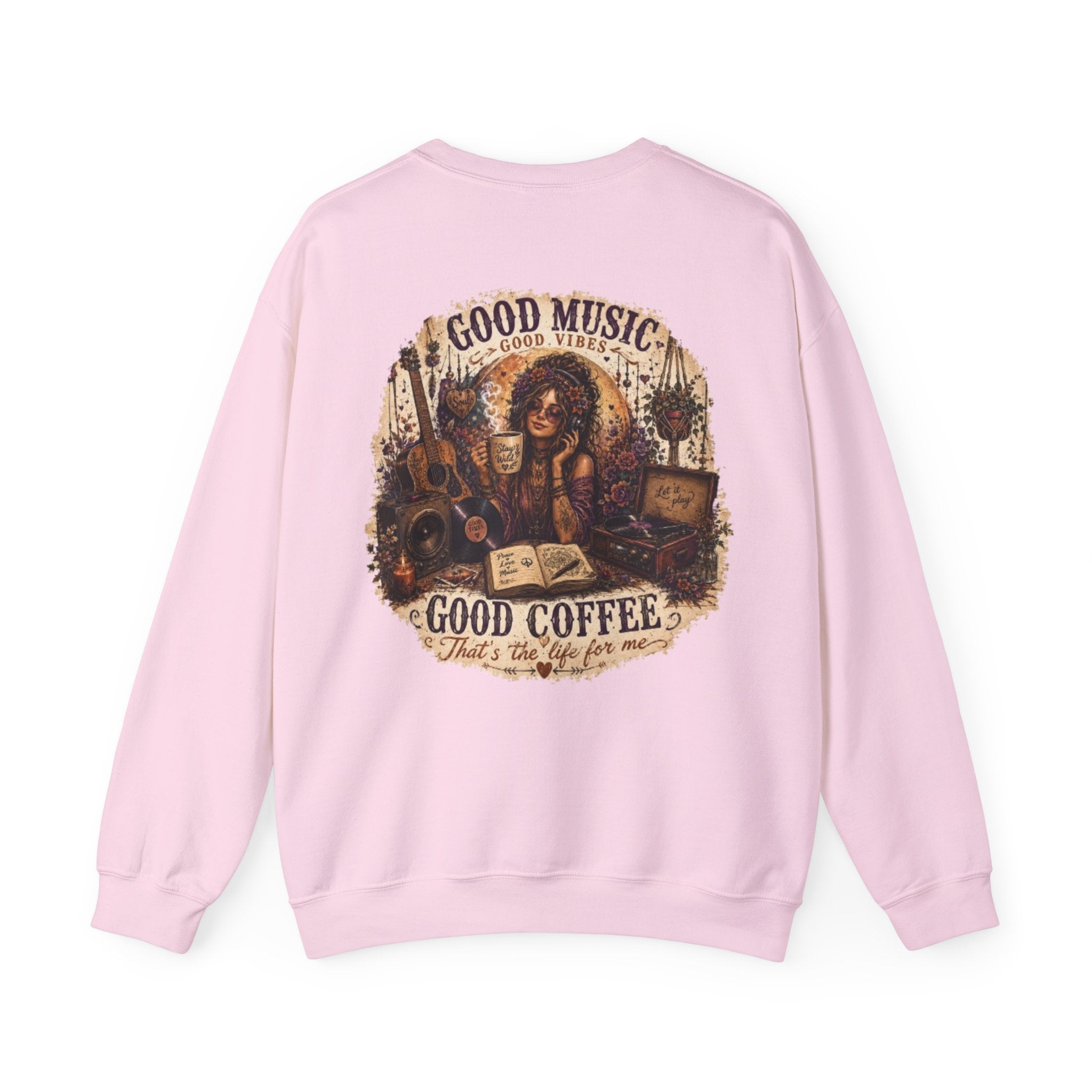 Music is Happiness Lightweight Crewneck Sweatshirt