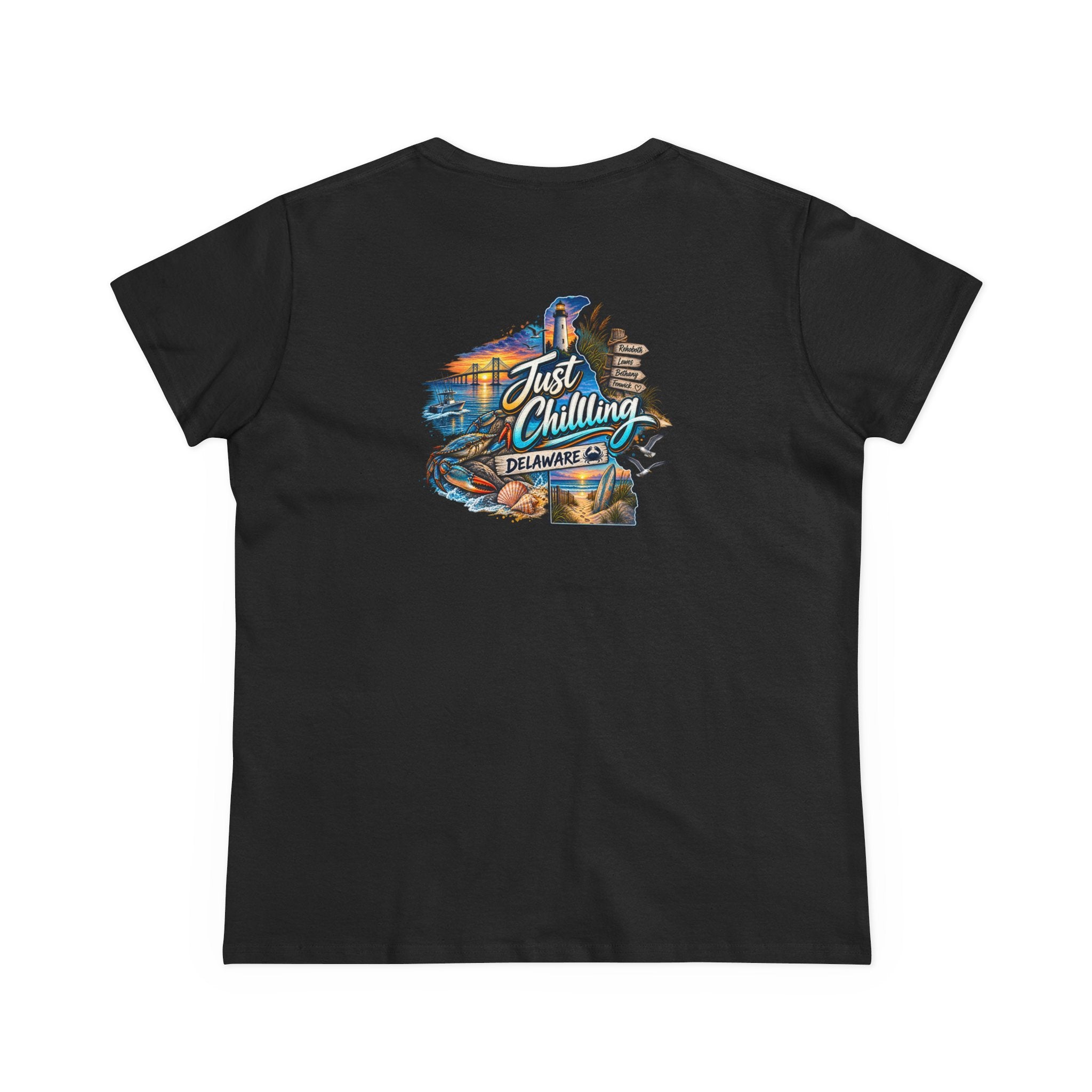 Delaware Just Chilling Tee, Summer Vibes Shirt, Beach Lover Gift, Casual Comfort Top, Vacation Outfit Essential, Fun Graphic T-Shirt