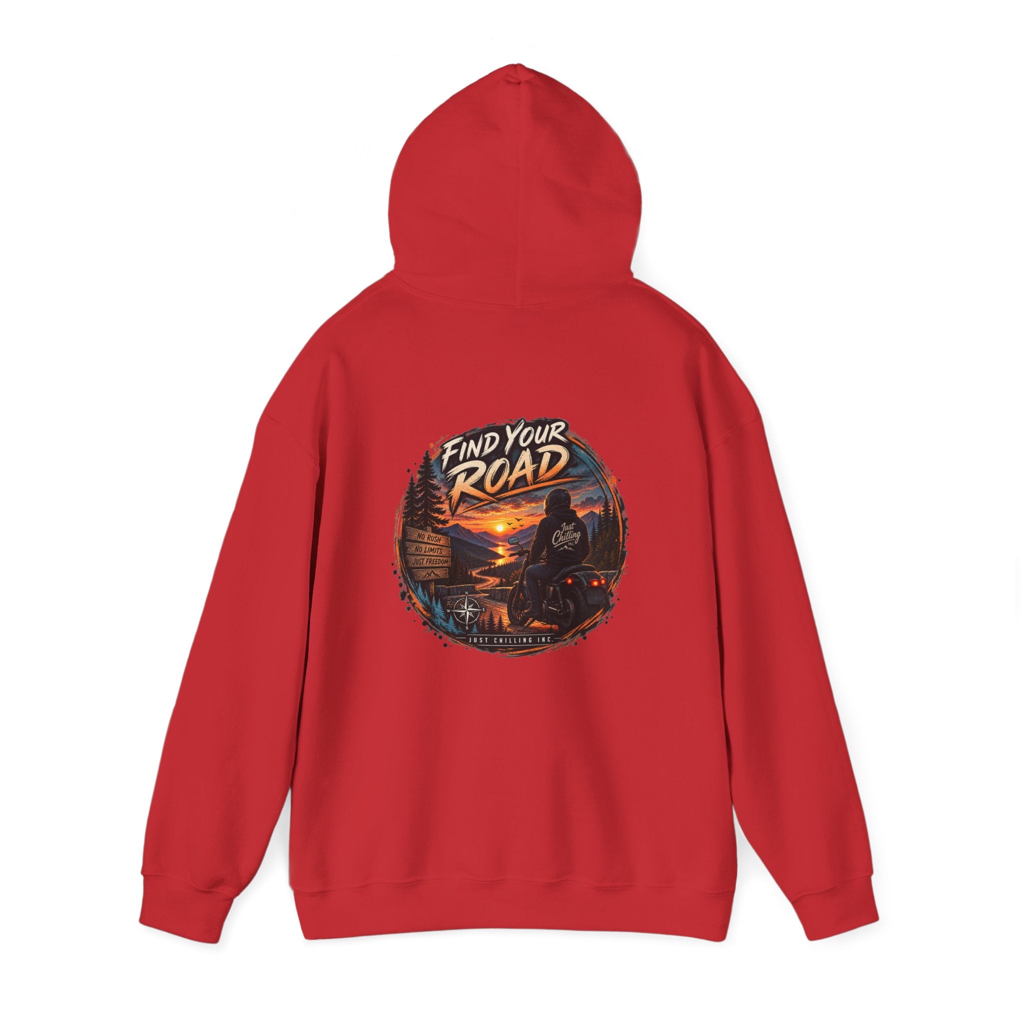 Hoodie — 'Find Your Road' Sunset Motorcycle Adventure Hooded Sweatshirt