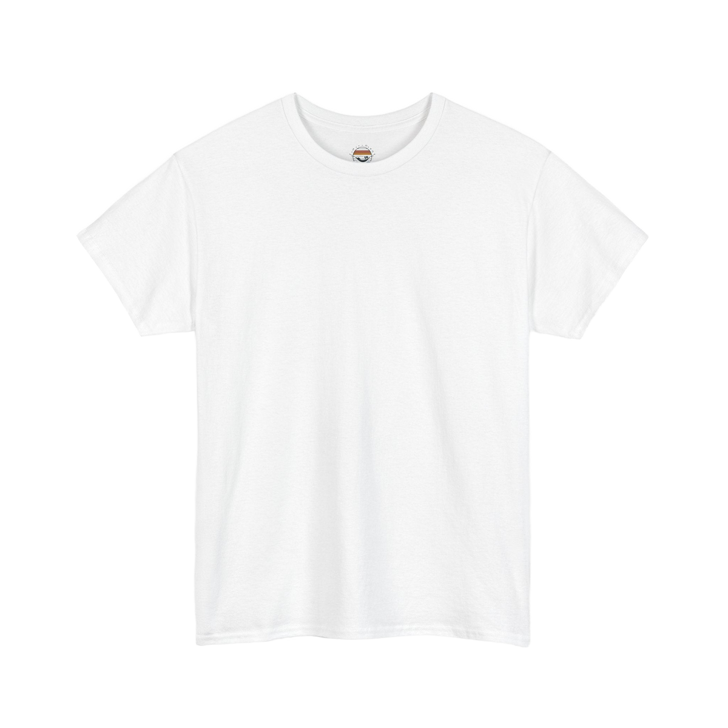 A plain white t-shirt against a black background.