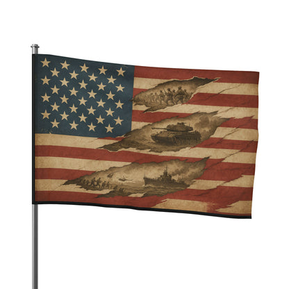 Torn American Flag - Hidden Battles Patriotic Wall Art