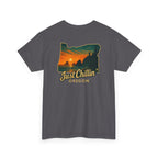 Just Chillin Oregon T-Shirt — Vintage Sunset State Silhouette Tee