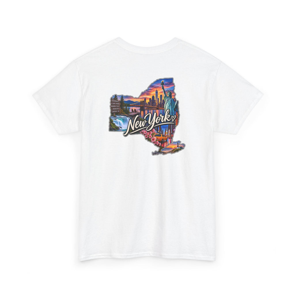 New York State Graphic Tee — Vintage Scenic Map Design