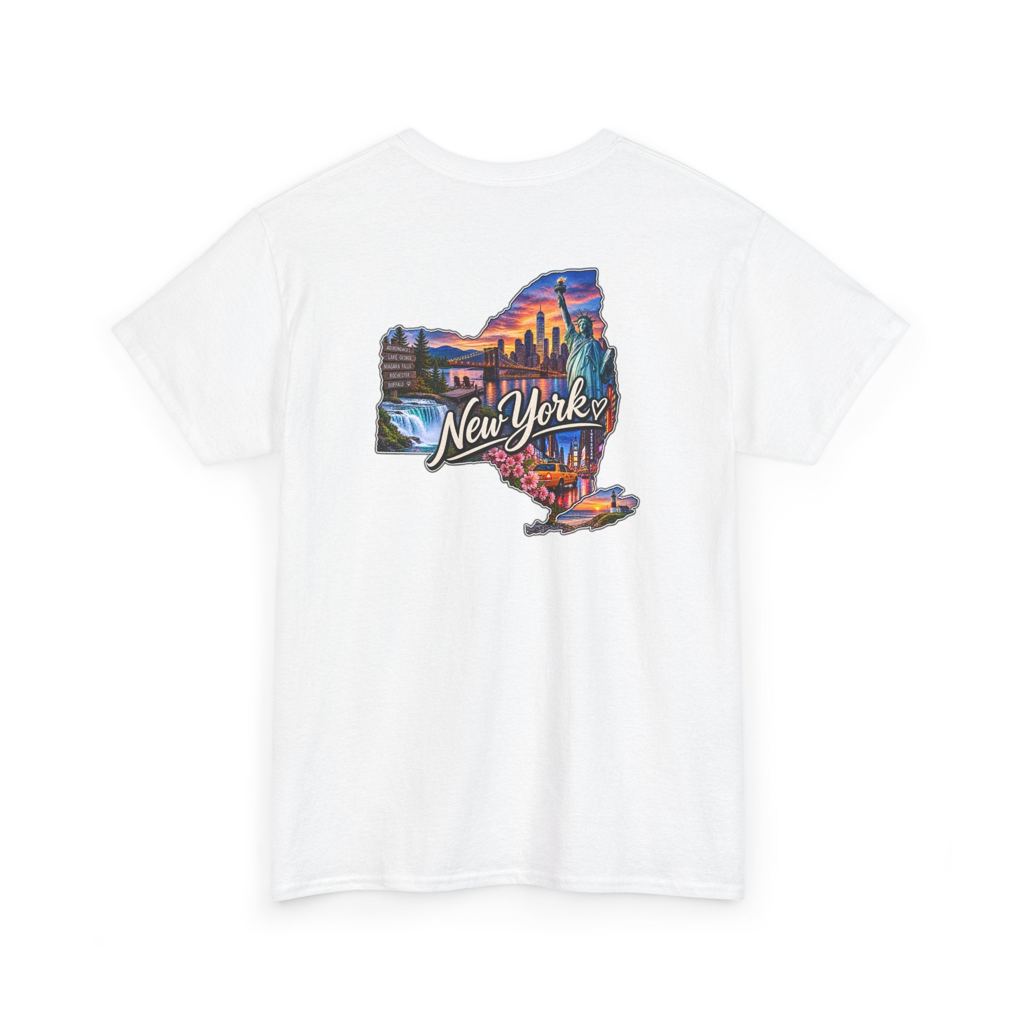 New York State Graphic Tee — Vintage Scenic Map Design