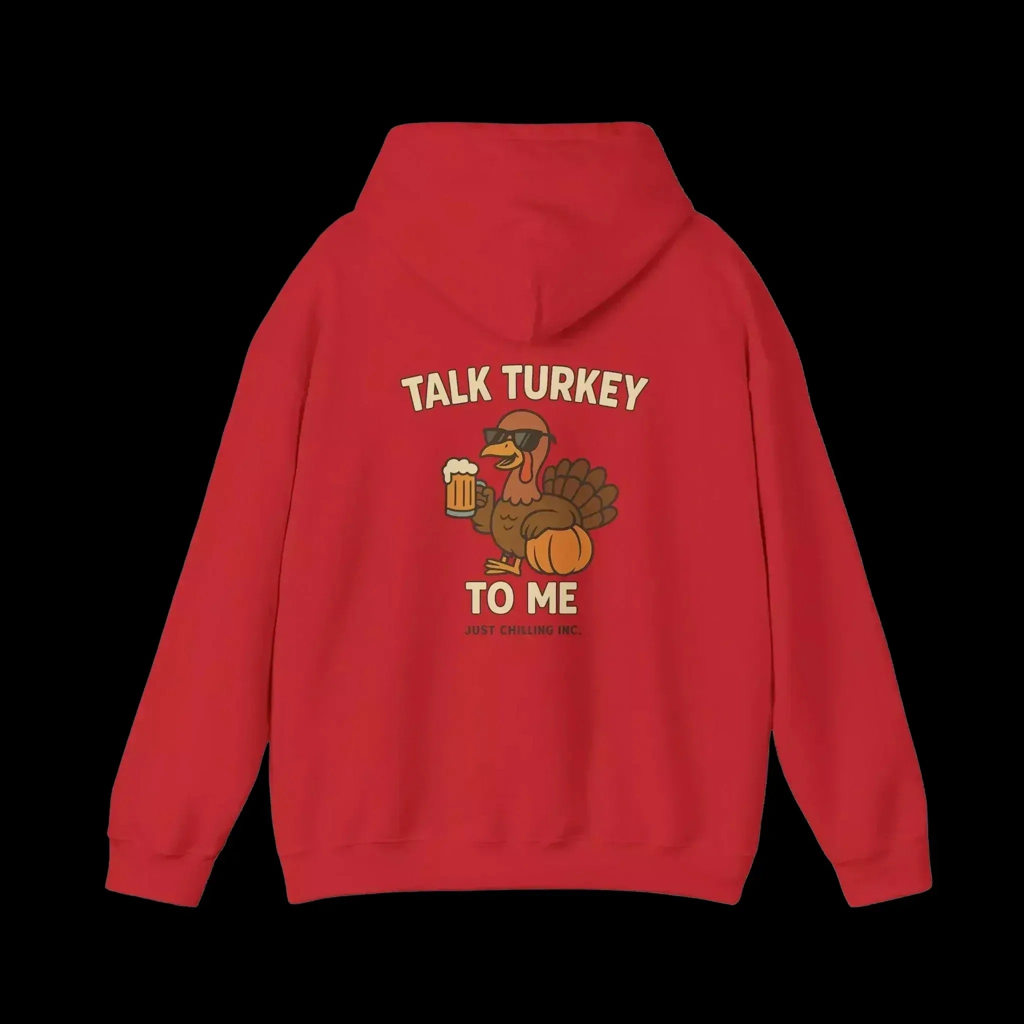 Thanksgiving Hoodie – Cozy Fall Turkey Sweatshirt With Adjustable Hood & Embroidery - Just Chilling Inc.