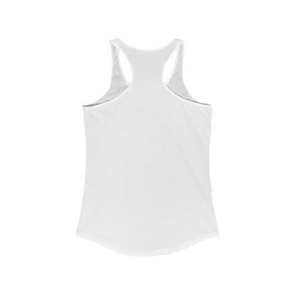 A white tank top with a simple, classic design.