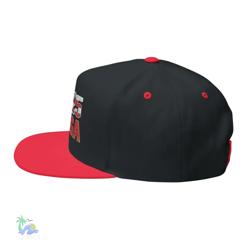 a black and red hat with a red visor