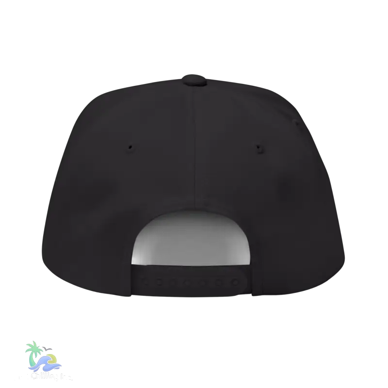 a black and white hat on a black background