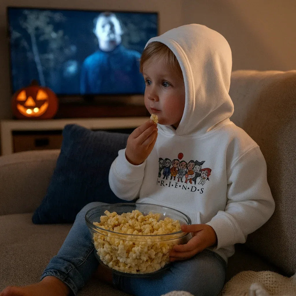 Youth Hooded Sweatshirt - Soft Cotton Polyester Hoodie with Kangaroo Pocket - Just Chilling Inc.