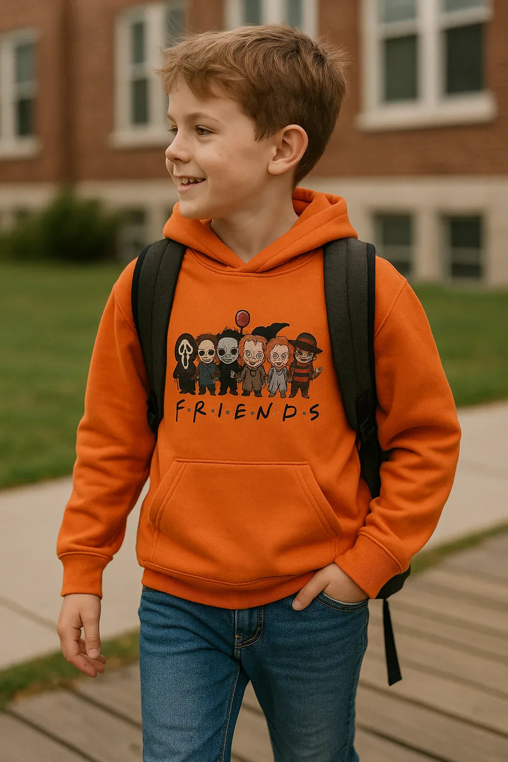 Youth Hooded Sweatshirt - Soft Cotton Polyester Hoodie with Kangaroo Pocket - Just Chilling Inc.
