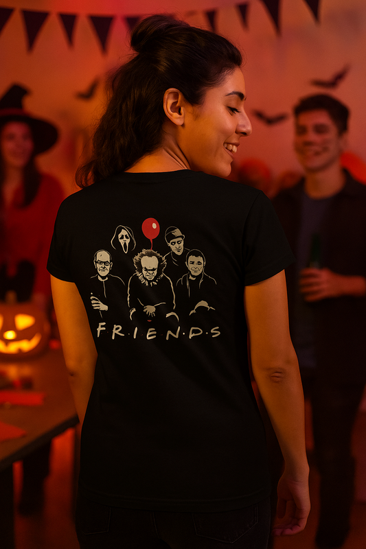 All Your Favorite Creepy Friends T-Shirt – Horror Movie Villains Graphic Tee, Made in the USA