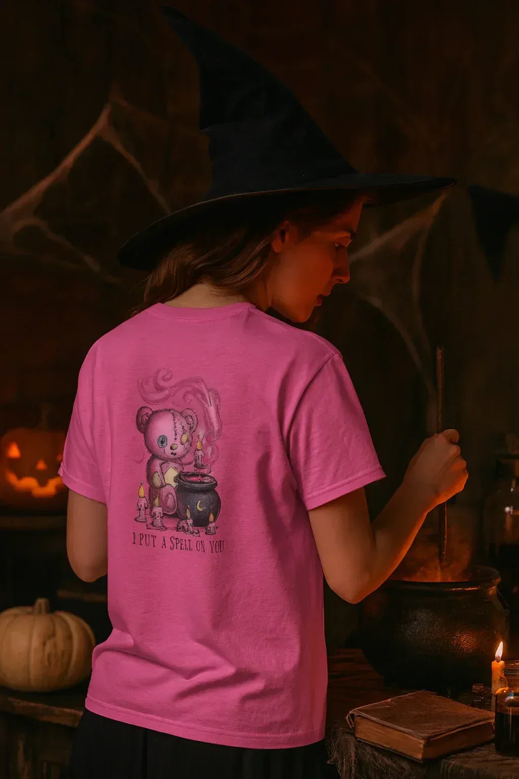 Voodoo Bear Tee – Cozy Witchy T-Shirt With Stitched Bear Design & Magical Vibes - Just Chilling Inc.