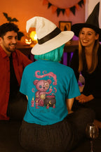 Voodoo Bear Tee – Cozy Witchy T-Shirt With Stitched Bear Design & Magical Vibes - Just Chilling Inc.