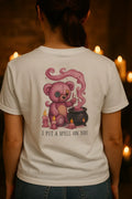 Voodoo Bear Tee – Cozy Witchy T-Shirt With Stitched Bear Design & Magical Vibes - Just Chilling Inc.