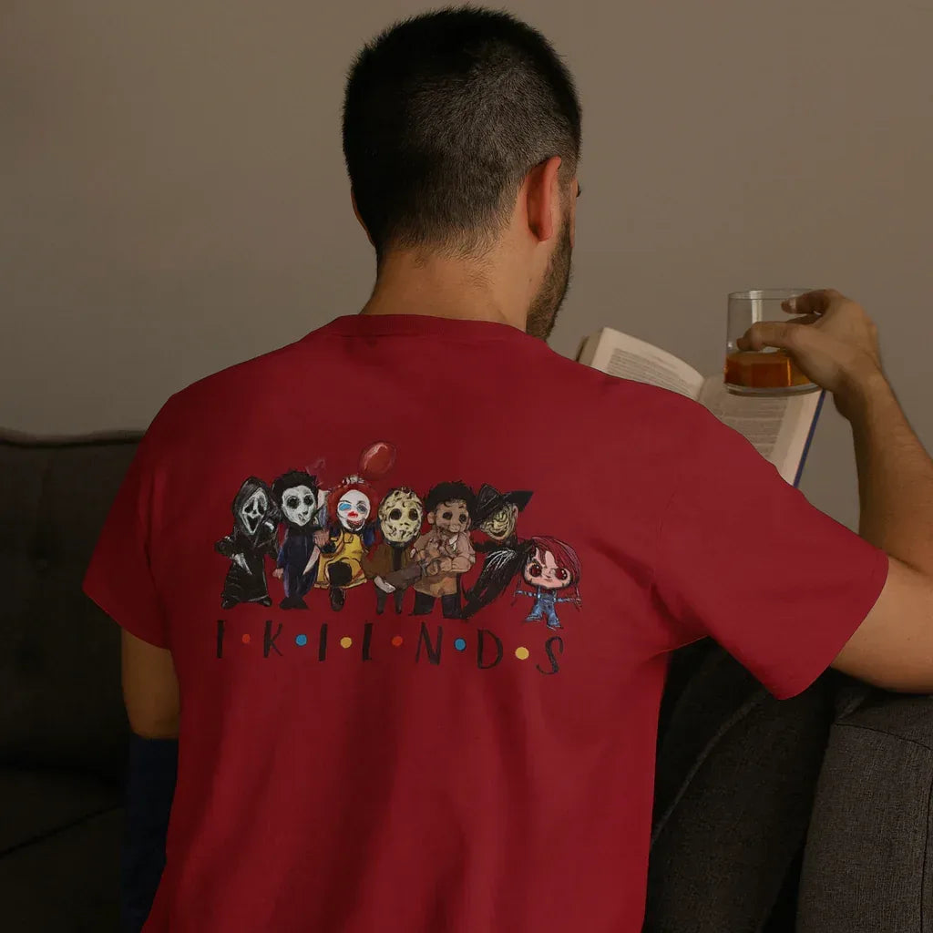 Horror Cartoon T-Shirt – Funny Halloween Tee With Creepy Friends Chibi Design - Just Chilling Inc.