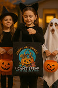Cotton Canvas Tote | Heavy Duty Trick-or-Treat Bag with Printed Inclusive Message - Just Chilling Inc.