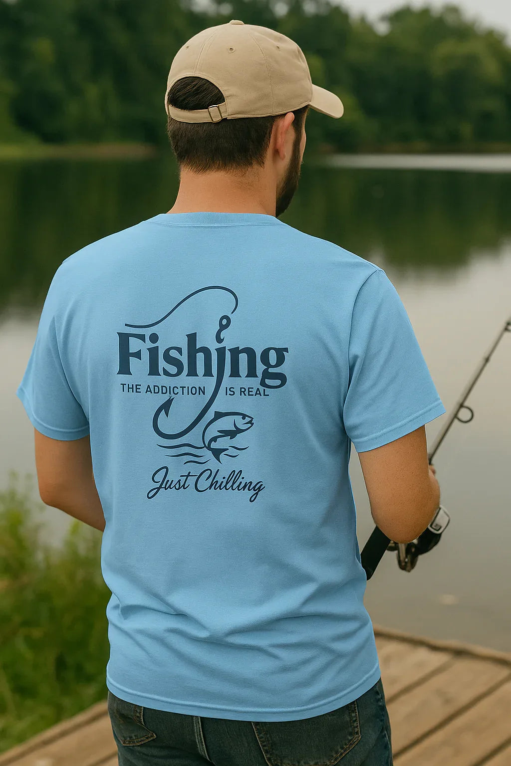 Fishing Addiction Unisex T-Shirt, Casual Wear, Outdoor Shirt, Gift for Fishermen, Summer Tee, Fishing Enthusiast Apparel - Just Chilling Inc.